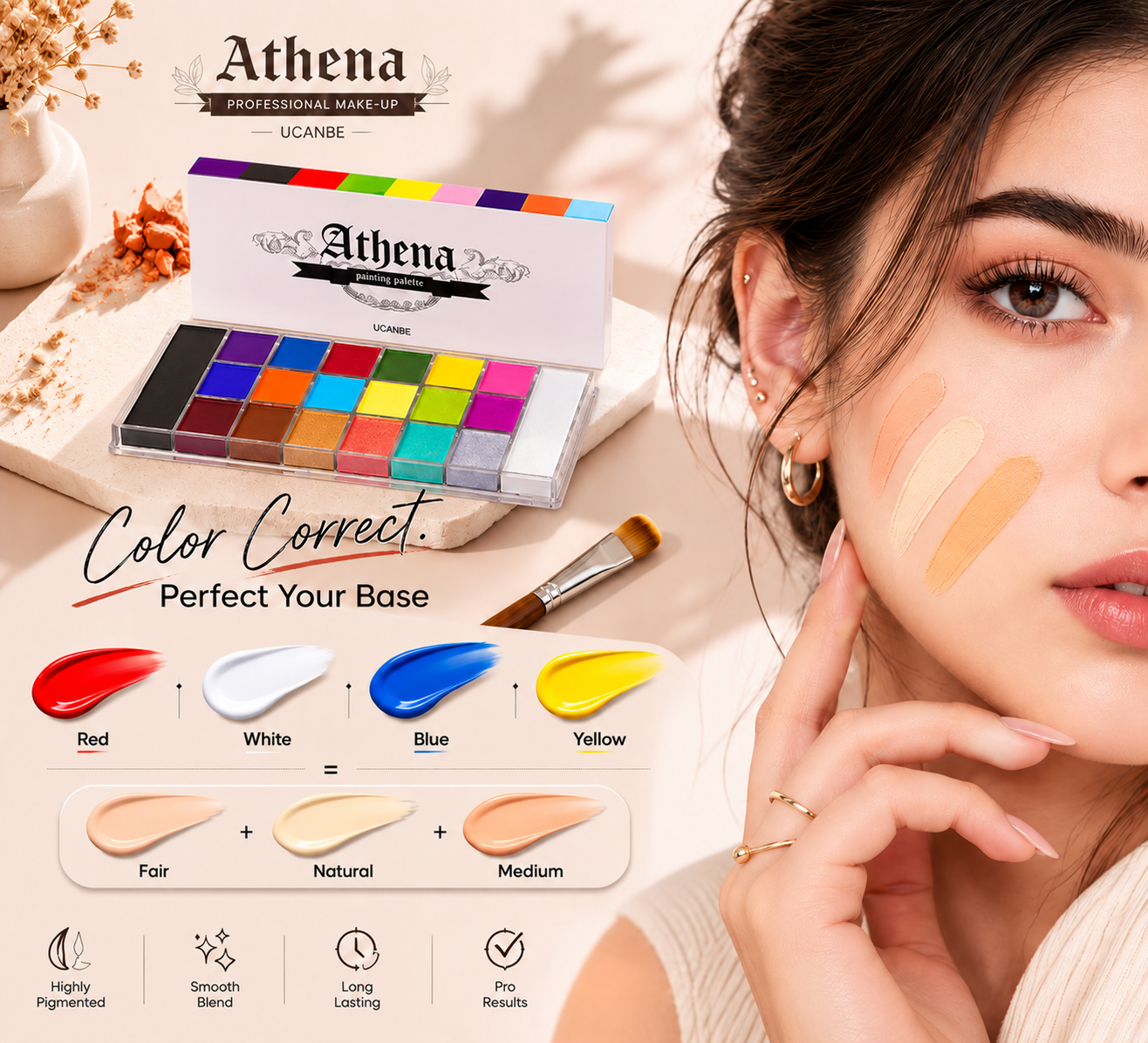 All-in-One Multipurpose Makeup Palette | For Lips, Eyes & Full Face Customize Makeup
