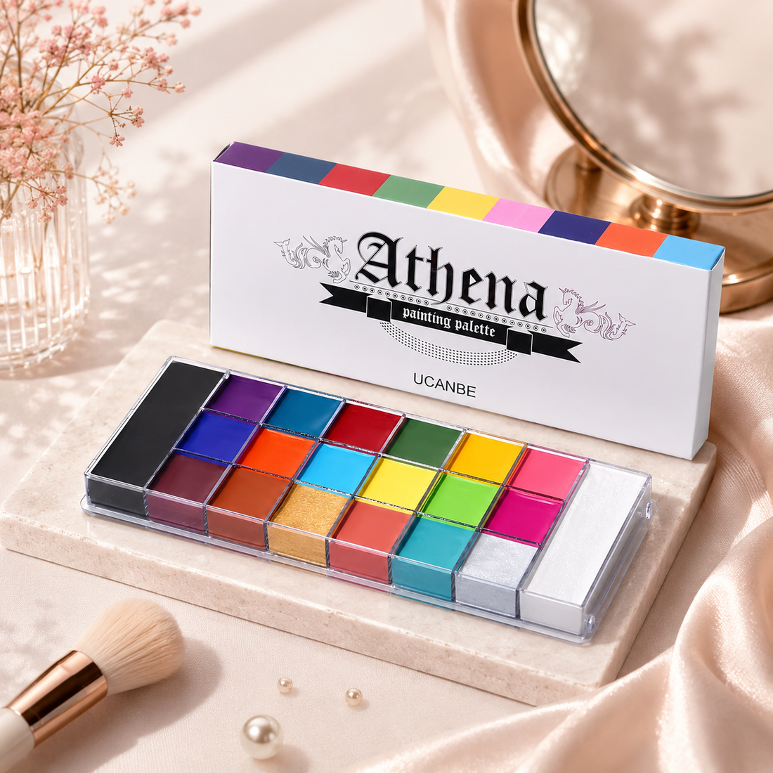 All in one Color Palette with 20 Shades For Lips, Blushes, Eyeshadows and Foundation