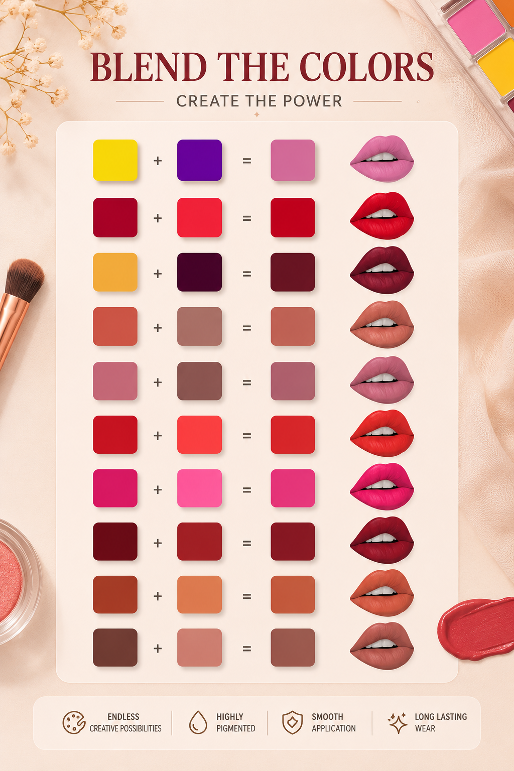 All-in-One Multipurpose Makeup Palette | For Lips, Eyes & Full Face Customize Makeup